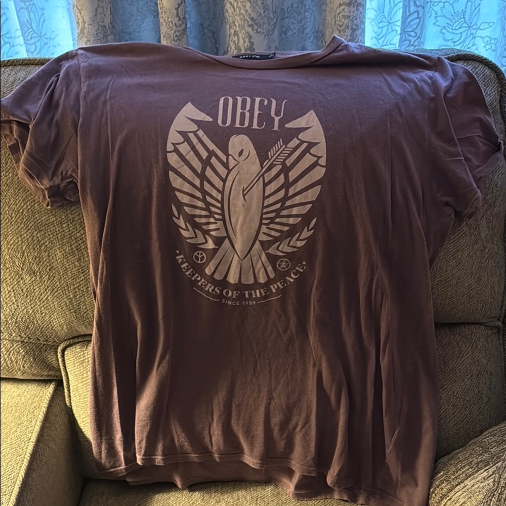 Obey Purple Graphic T-Shirt